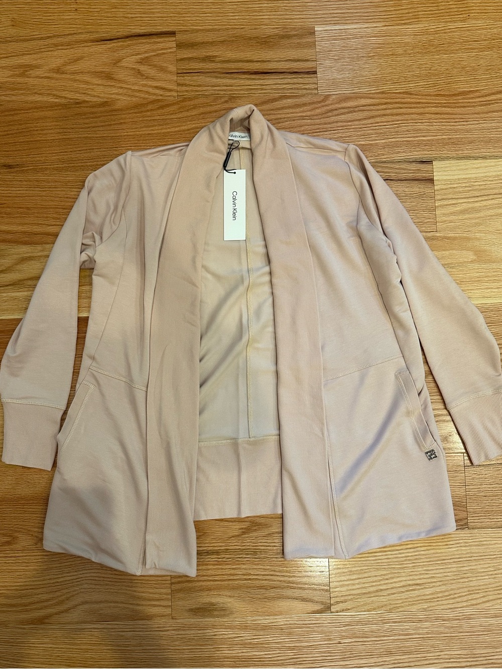 Calvin Klein Women's Open Front Active Cardigan Jacket in Light Blush Sz Sm NWT